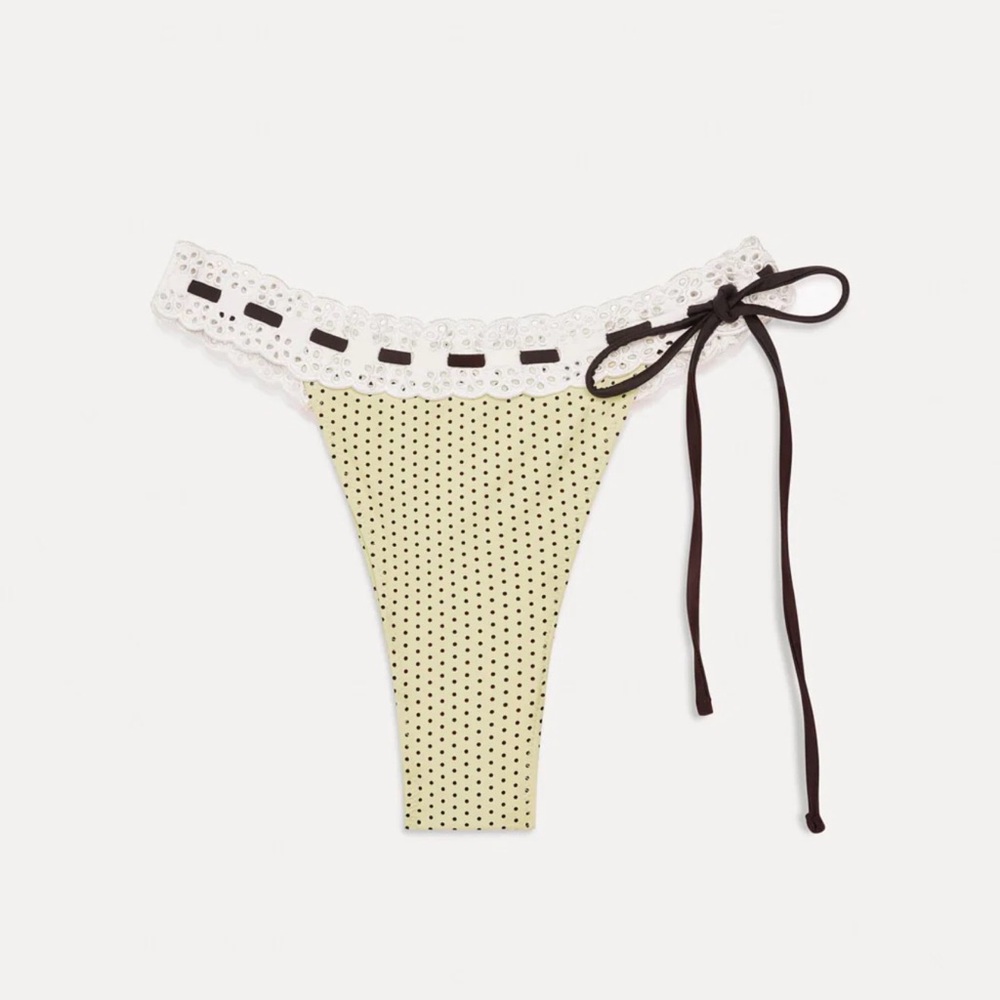 Frankie's Bikinis Lacey Micro Yellow Bikini Bottom